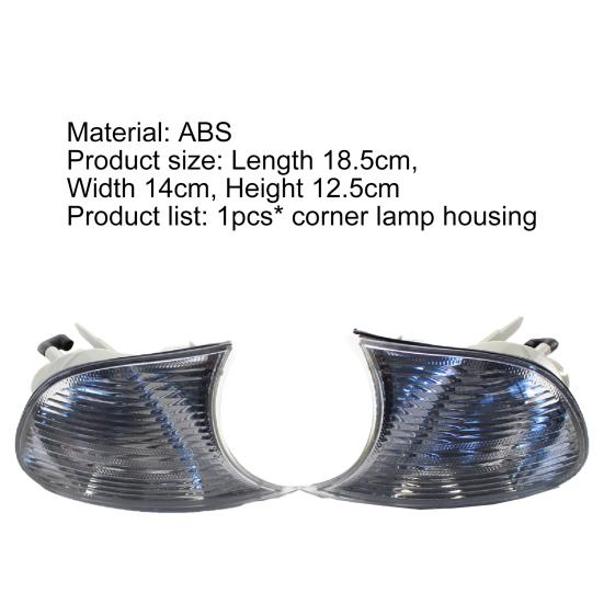 Turn Signal Light Cover Waterproof Replacement White Left Right Professional Corner Lights Shell 63126904307 63126904308 for BMW E46 98-01 Two Door