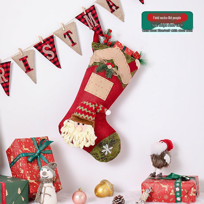High-End 3D Cartoon Christmas Stockings - Decorative Holiday Ornaments