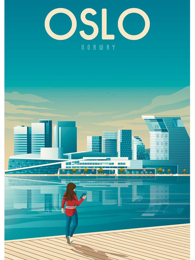 

Путешествие городской плакат Финляндия Вьетнам Осло хороший холст картина мультфильм скандинавское настенное искусство для современной гостиной украшения дома 21x30cm No Frame