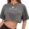 Women's Embroidery Top Leisure Sports Top Shirt Vest Women's Short Sleeve T-Shir