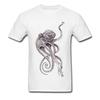 Elegant Octopus TShirt  Retro Black T-shirt Men Steampunk Tops Tees Personalized Short Sleeve TShirt Father Day Gift Cloth