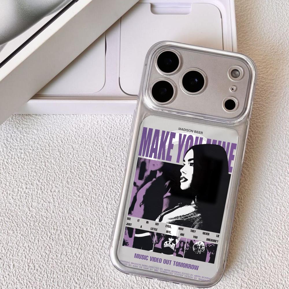 

M-Madison BeerS Singer Phone Case For iPhone 17 16 15 14 13 12 Pro Max Plus With Magnetic Crystal Clear Case Wireless Charge iPhone 16 Pro Max