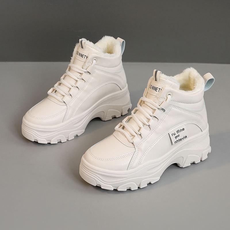 

A08 new breathable little white shoes autumn heightened thick-soled velvet Korean wear-resistant tide version college casual board shoes 35