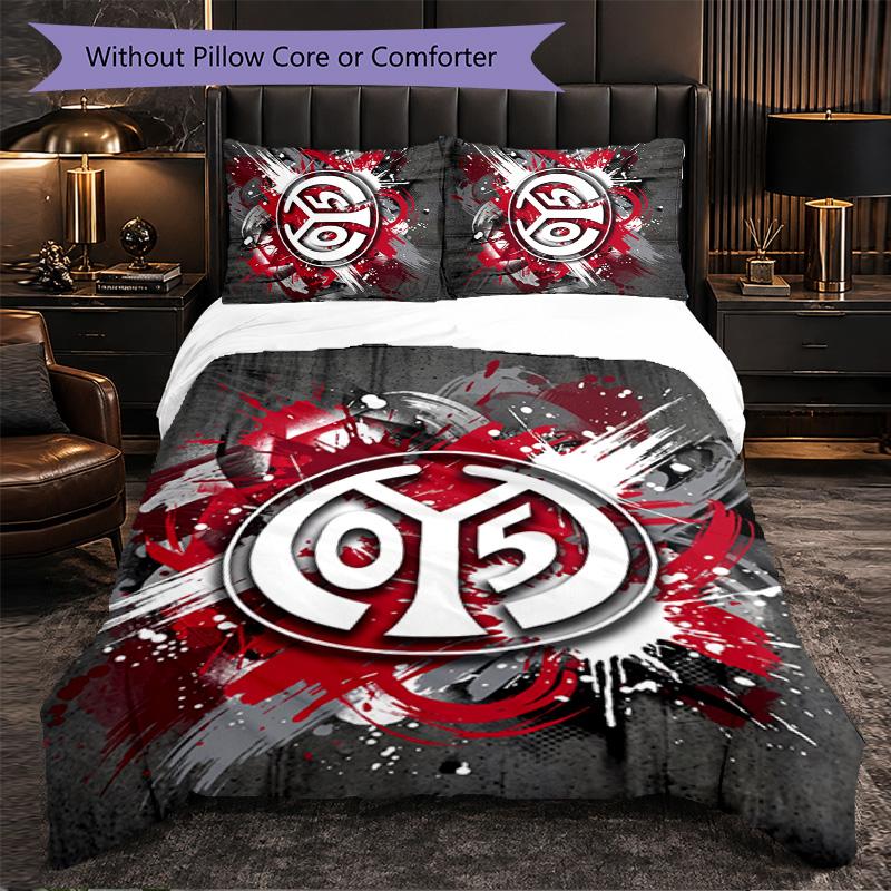 Mainz FC Themed Bedding 3Pcs Duvet Cover Set Decorative Bed Linen For Teen Room Home Decoration