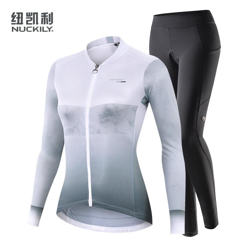 NUCKILY Women's Summer Riding Thin Long Sleeve Sportswear Bicycle Mountain Bike Riding Clothing Set Wholesale