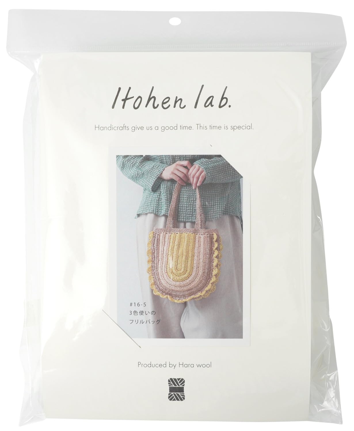 

Набор для вязания из необработанной шерсти сумка с оборками #16-5 3-цветный