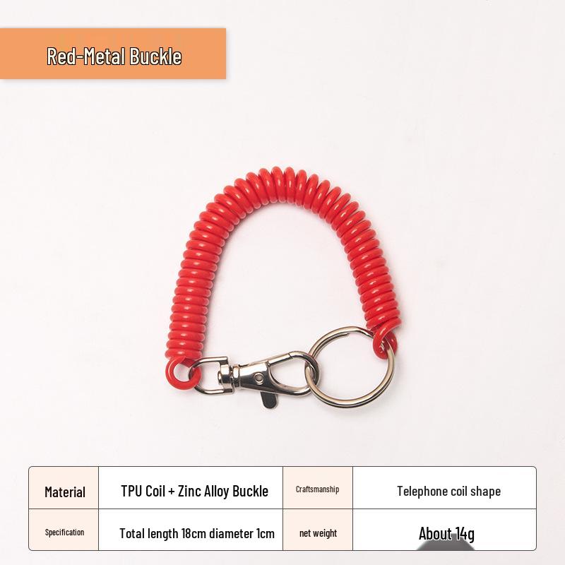 Spring Buckle Keychain Cord – Anti-Lost Outdoor Strap with Bag Holder