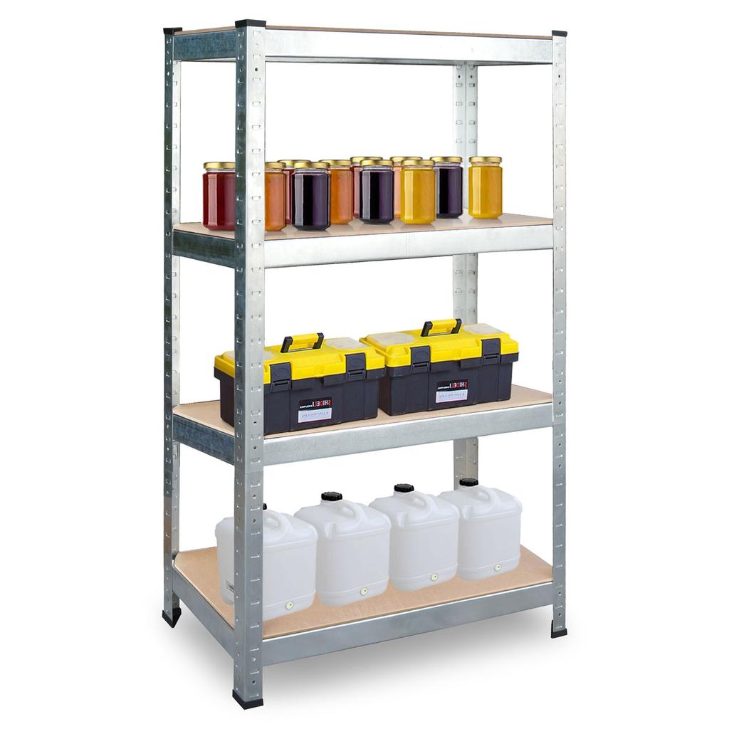 Metal Warehouse Shelving Unit Set of 2 Pcs 174 X 80 X 40 Cm Plonos Pl-701