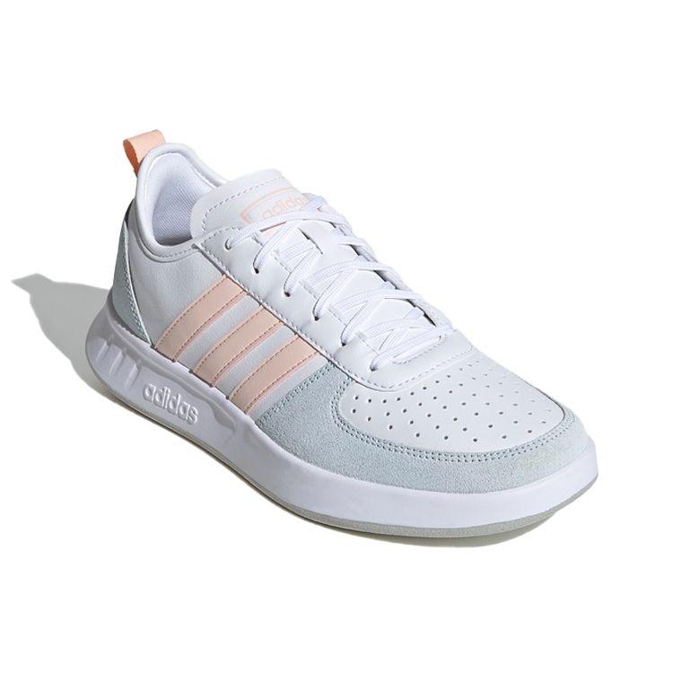 Adidas Court 80s Non-Slip Breathable Low-Top Tennis Shoes Women Sneakers White Blue Pink FV9598