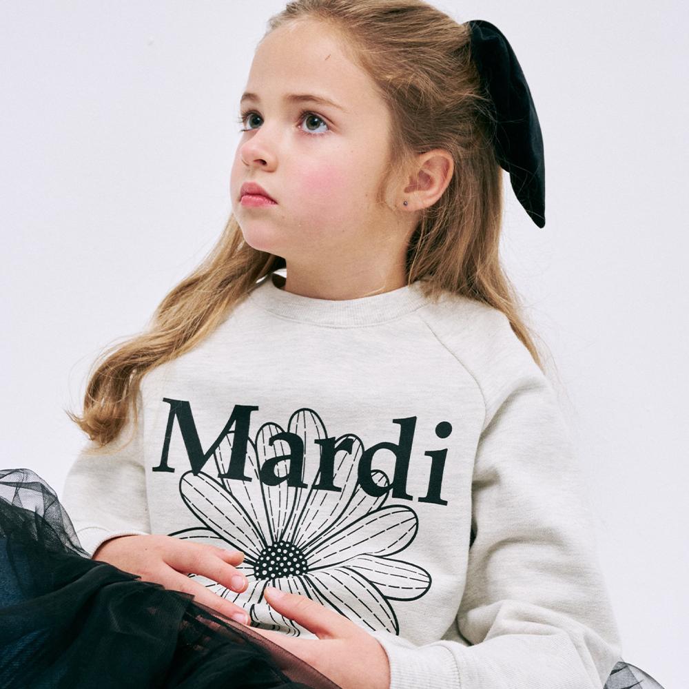 [mardimercredi] Детская толстовка Flowermardi Овсяный Черный S(100)