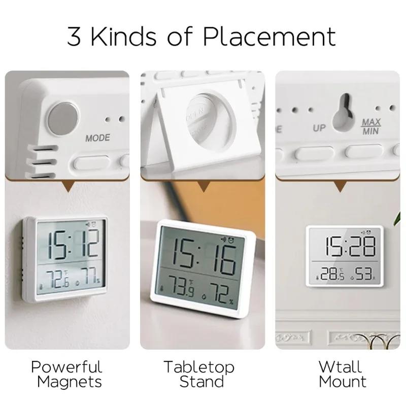 LCD Digital Wall Clock Large Screen Display Multi-Function Magnetic Design Thermometer Humidity Monitor Home and Decoration Led