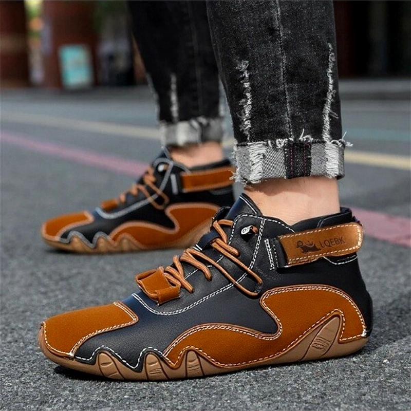 Men's Walking Shoes High Quality Design Soft Comfortable Stitching Flat Shoes for Street Fashion Versatile Walking Travel Shoes