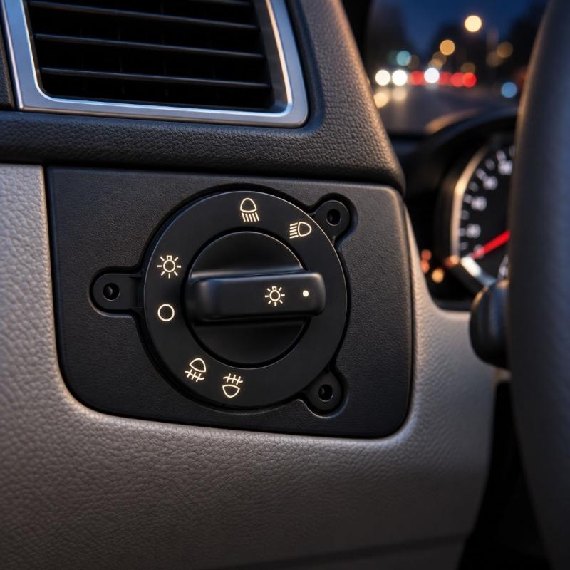 Headlight and Fog Light Control Switches with Clearly Identified Position Light Setting, Round Body, and Rear Multiple-Pin Plugs Connection 3746103501