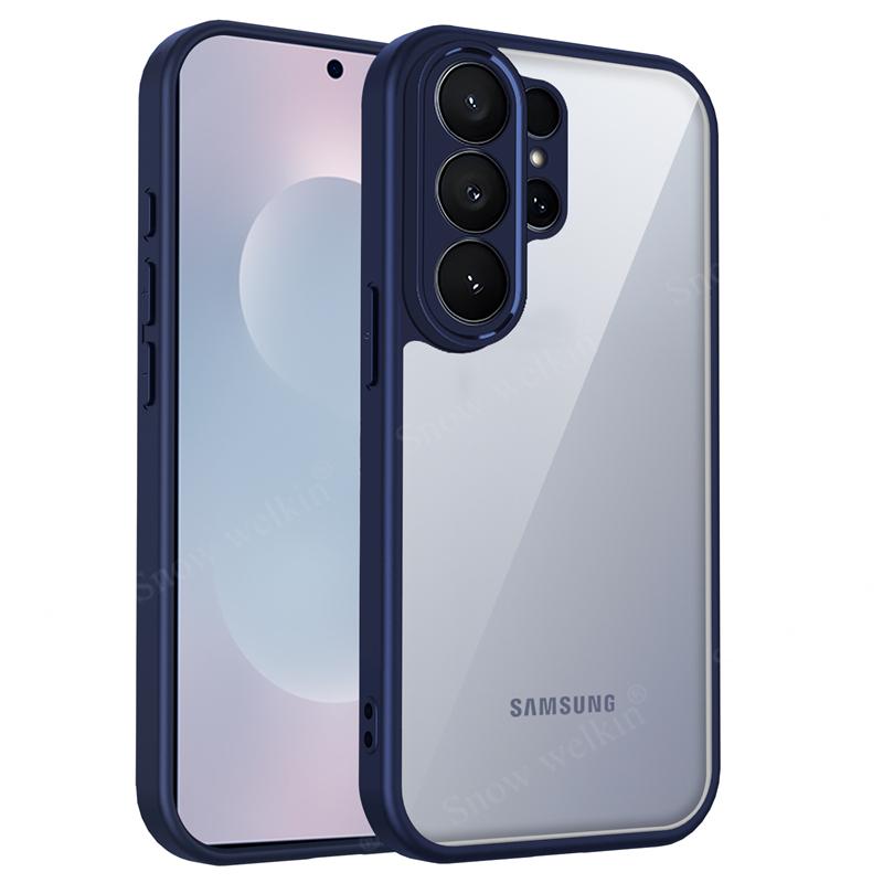 

Прозрачный силиконовый чехол для Samsung Galaxy S26 GalaxyS26 Ultra Plus S26Ultra Задняя панель из поликарбоната Бампер из ТПУ Ударопрочный Чехол для телефона Galaxy S26 Ultra синий