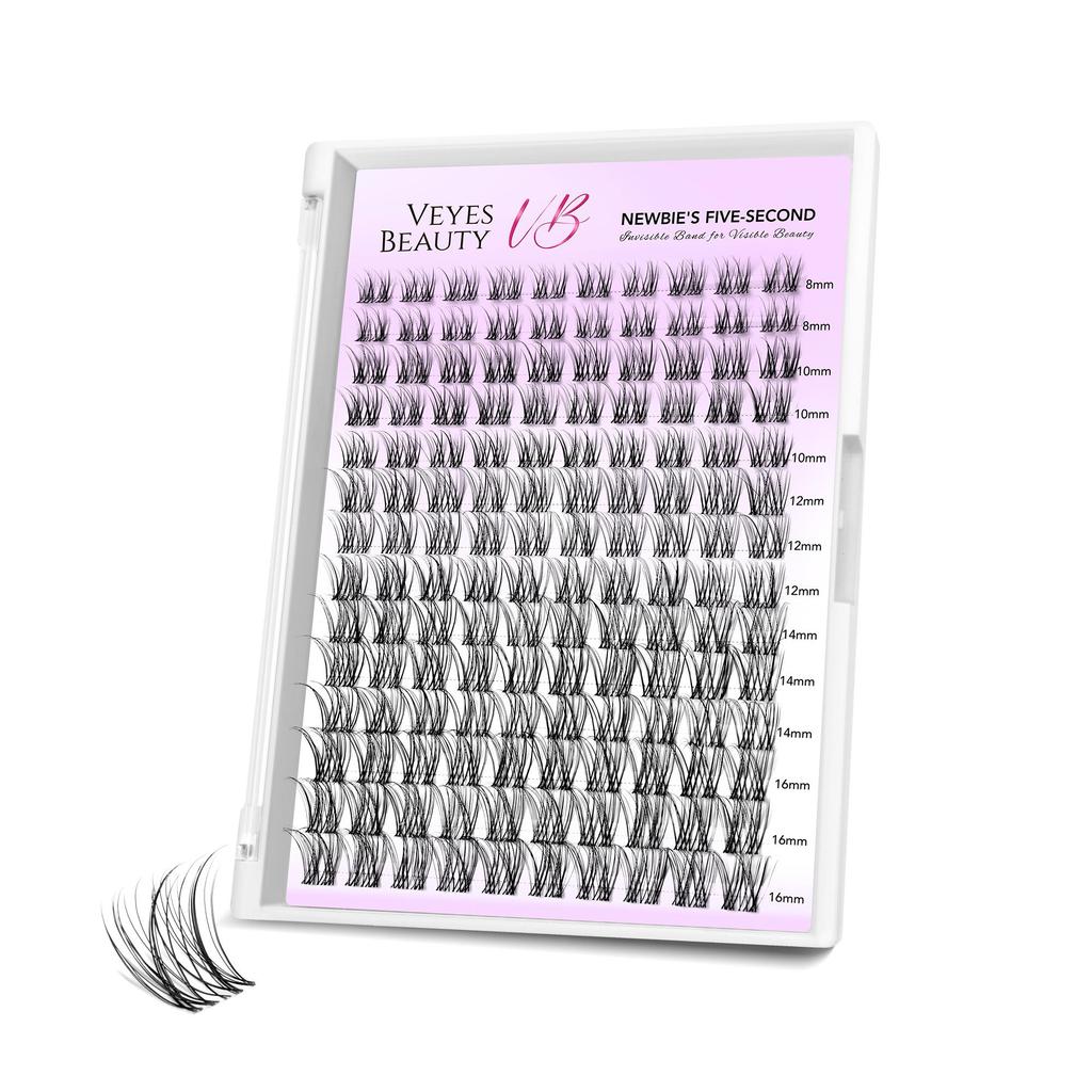 veyesbeauty Aliva Lash Clusters natürlich strahlender mühelos raffinierter Look Langlebig & Wiederverwendbar 140 Cluster 8-18mm