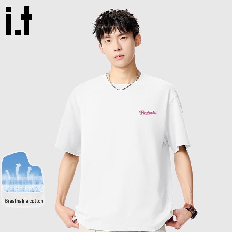 

Fingercroxx Men s Cotton Round Neck T-Shirt with Pink Purple Heart Chest Logo XL