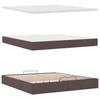 Ottoman Bed with Mattresses & LEDs Dark Brown 200x200 cm Fabric