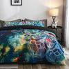 Watercolor Geometric Art Bedding Three-Piece Quilt Cover