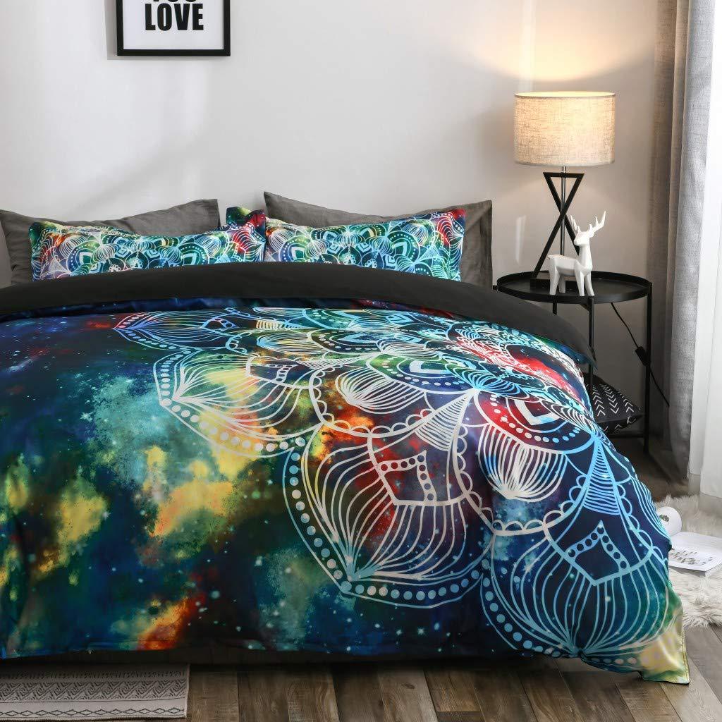 Watercolor Geometric Art Bedding Three-Piece Quilt Cover
