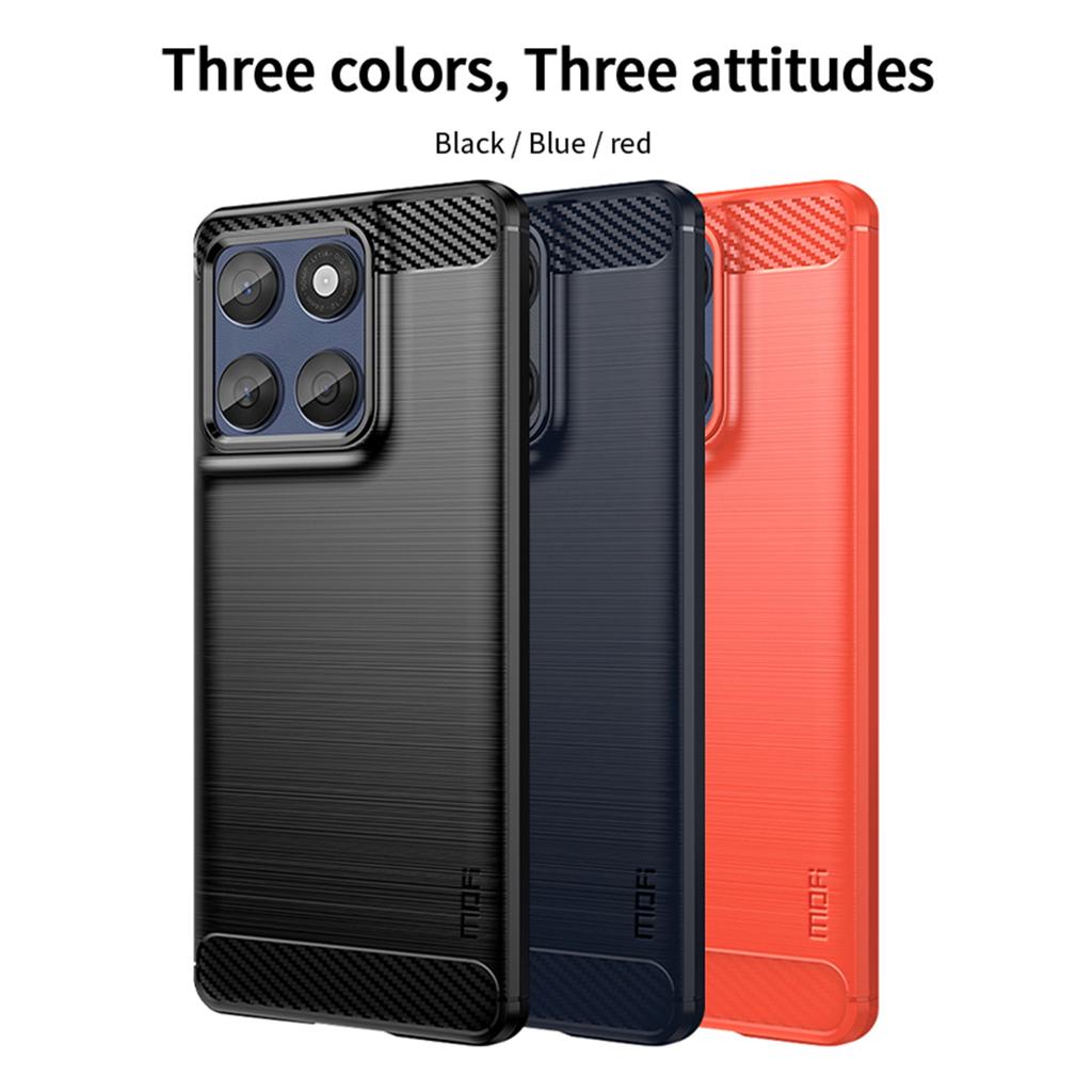 Pro Motorola Edge 60 Fusion 5G Zadní kryt MOFI Kartáčovaná textura Uhlíkové vlákno Měkké TPU pouzdro