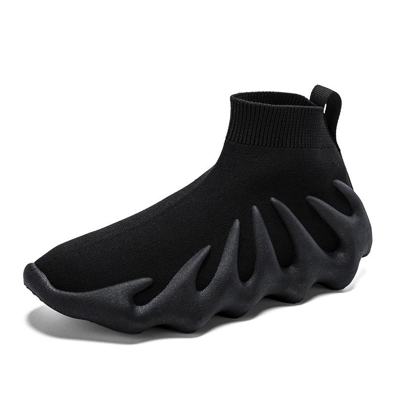 

48 large size couple sports shoes, fly-woven mesh high-top socks, light parent-child running shoes 33