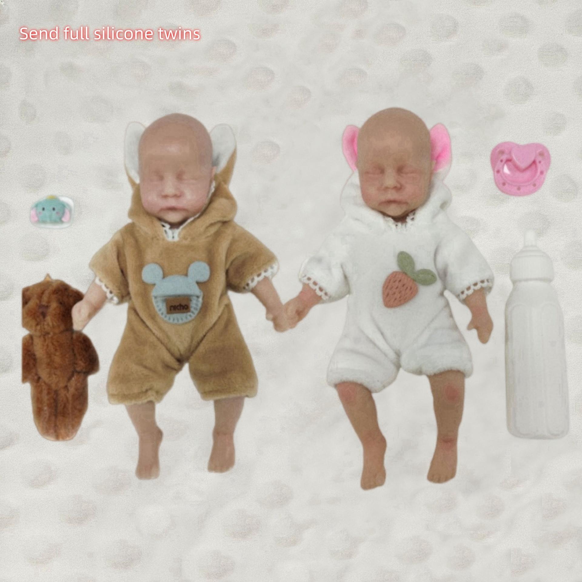 

6 дюймов 15 см мини однотонные полностью силиконовые куклы реборн Levi милые лысые с закрытыми глазами куклы для новорожденных для мальчиков и девочек детская игрушка для игры на ладони twins doll