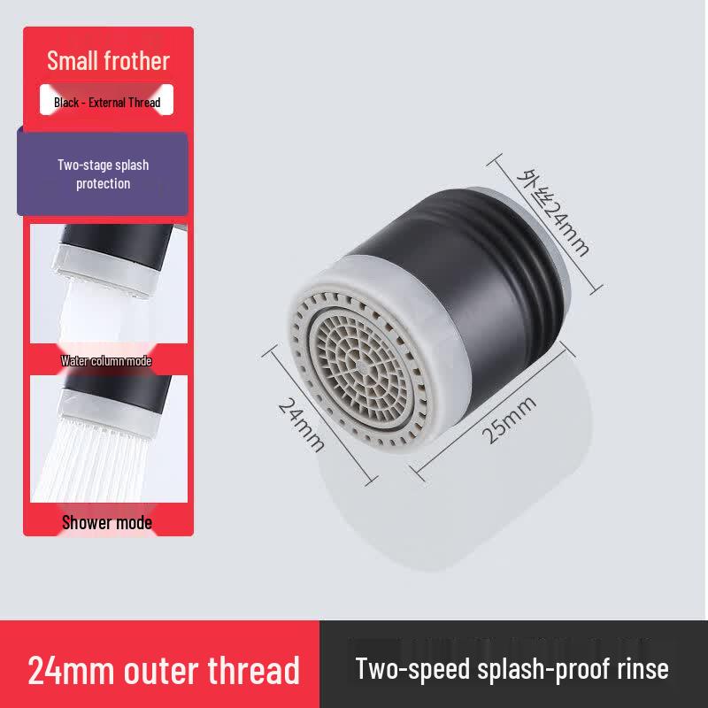 Tai Ju Fu Frosted Black Two-Mode Kitchen Faucet Aerator