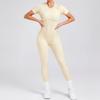 Autumn/Winter Backless Sports Jumpsuit: Three-Dimensional Yoga One-Piece with Tight Short Sleeves and Long Pants (Style 88201)