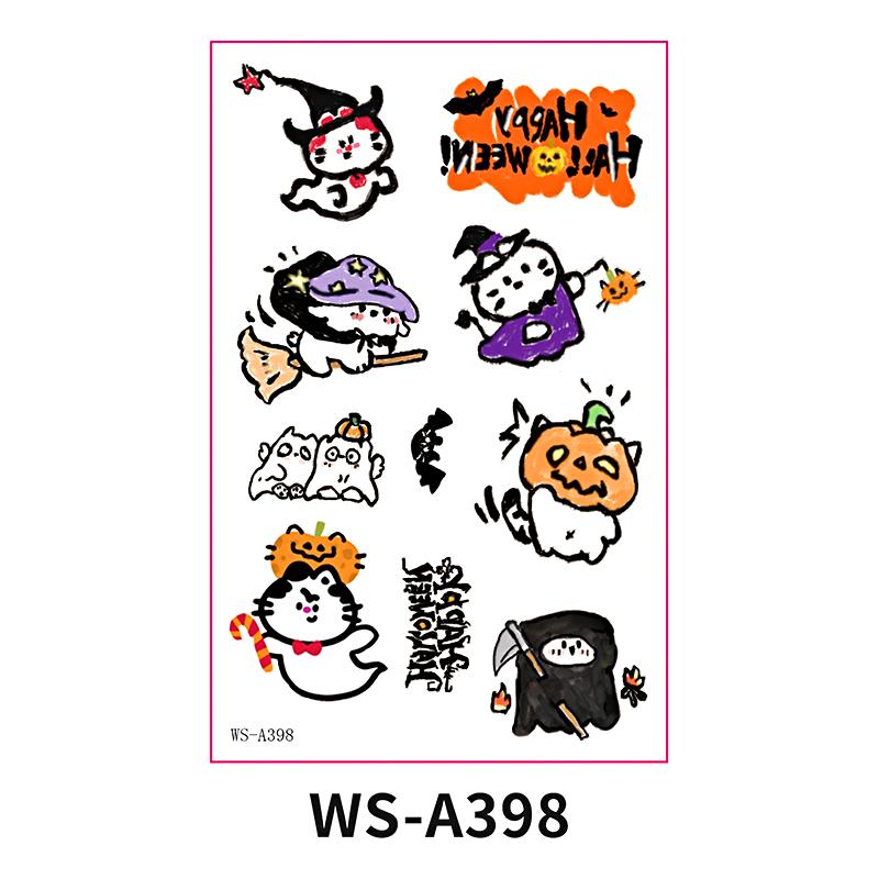 Halloween Candle Tattoo Stickers Halloween Party Candle Surface Decoration Cartoon Stickers DIY Cute 1PC