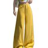 High Street Women's High-Waisted Yellow Wide-Leg Jeans - 2026 Summer Casual Hip-Covering Scythe Pants