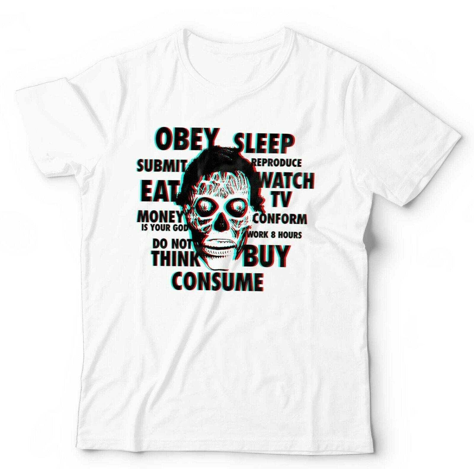 Футболка They Live Унисекс - Ретро, Хоррор, Низкобюджетный фильм, Винтаж, Родди Пайпер, 3D БЕЛЫЙ S