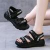 Fashion Chunky Platform Sports Sandals Women Wedges Height Increasing Shoes Woman 2025 Summer Thick Bottom Hook Loop Sandalias Plus Size