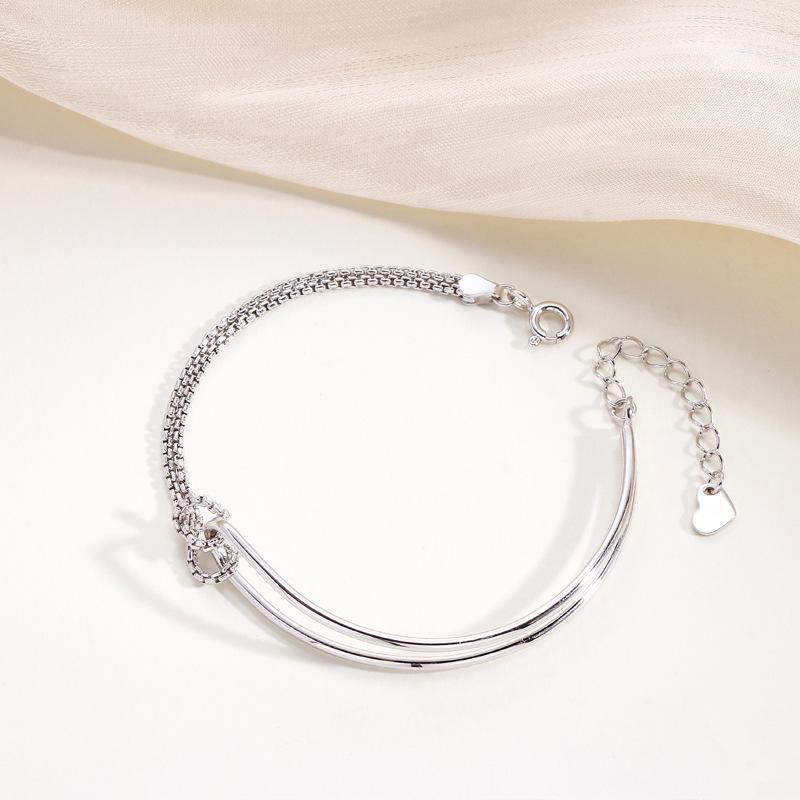 Geometric Splicing Half Bracelet Bracelet Women's Niche Exquisite Ins Cold Wind High-end Design Jewelry