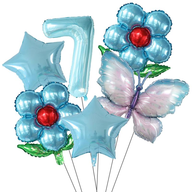 

Gradient Powder Butterfly 40 inch Number Balloons Set Baby Shower Decor Helium Balloon Birthday Party Wedding Globos Supplies as the picture