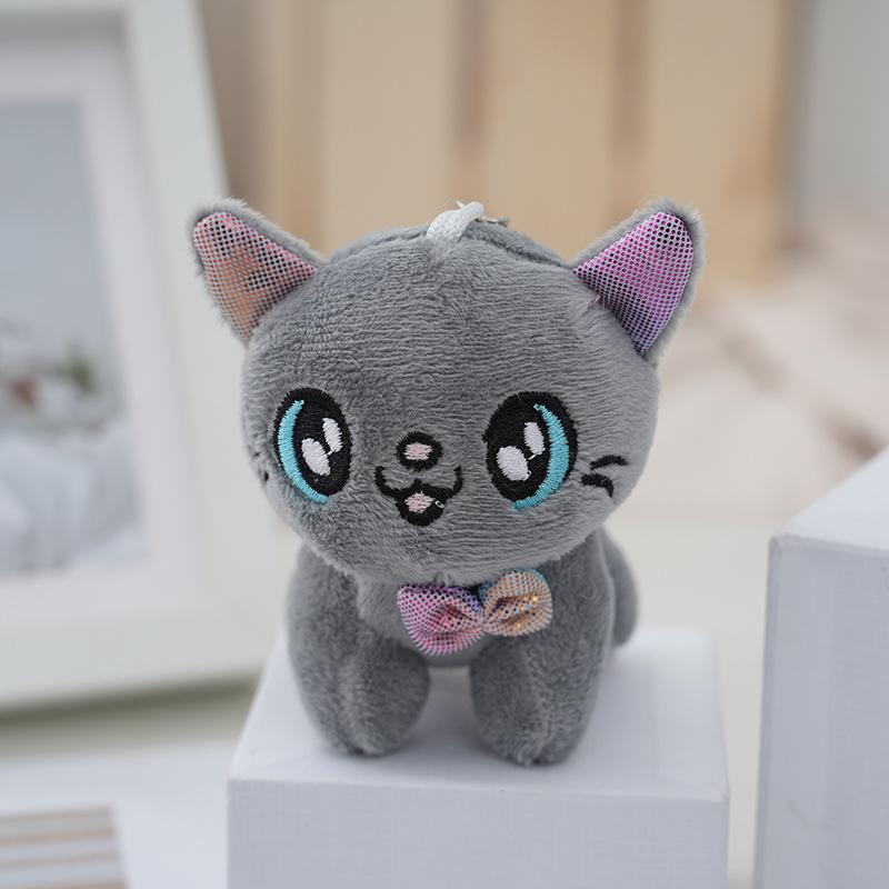 Soft Fuzzy Plush Toy Cat Keychain Adorable Mini Stuffed Doll Bags For