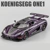 1/24 Koenigsegg ONE 1 Model sportovního auta z hliníkové slitiny Odlévaný kovový model závodního auta Vysoká simulace Zvuk a světlo Dětské hračky Dárek