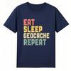 Unisex T-Shirt Atmungsaktiv Für ihn Rundhals-T-Shirt Neues T-Shirt Tragen Essen Schlafen Geocaching Wiederholen Trendiges Jungen-T-Shirt Trendiges T-Shirt