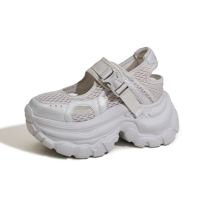 

Платформенные кроссовки dad shoes женские 2025 весна и лето новая обувь с отверстиями дышащие сандалии с внутренней высотой увеличение универсальные повседневные туфли Мэри Джейн 39