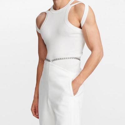 Hombre Nuevo Camiseta Interior sin Mangas Ahuecada Sexy Ajustada para Hombre Chaleco Personalizado con Hombros Descubiertos