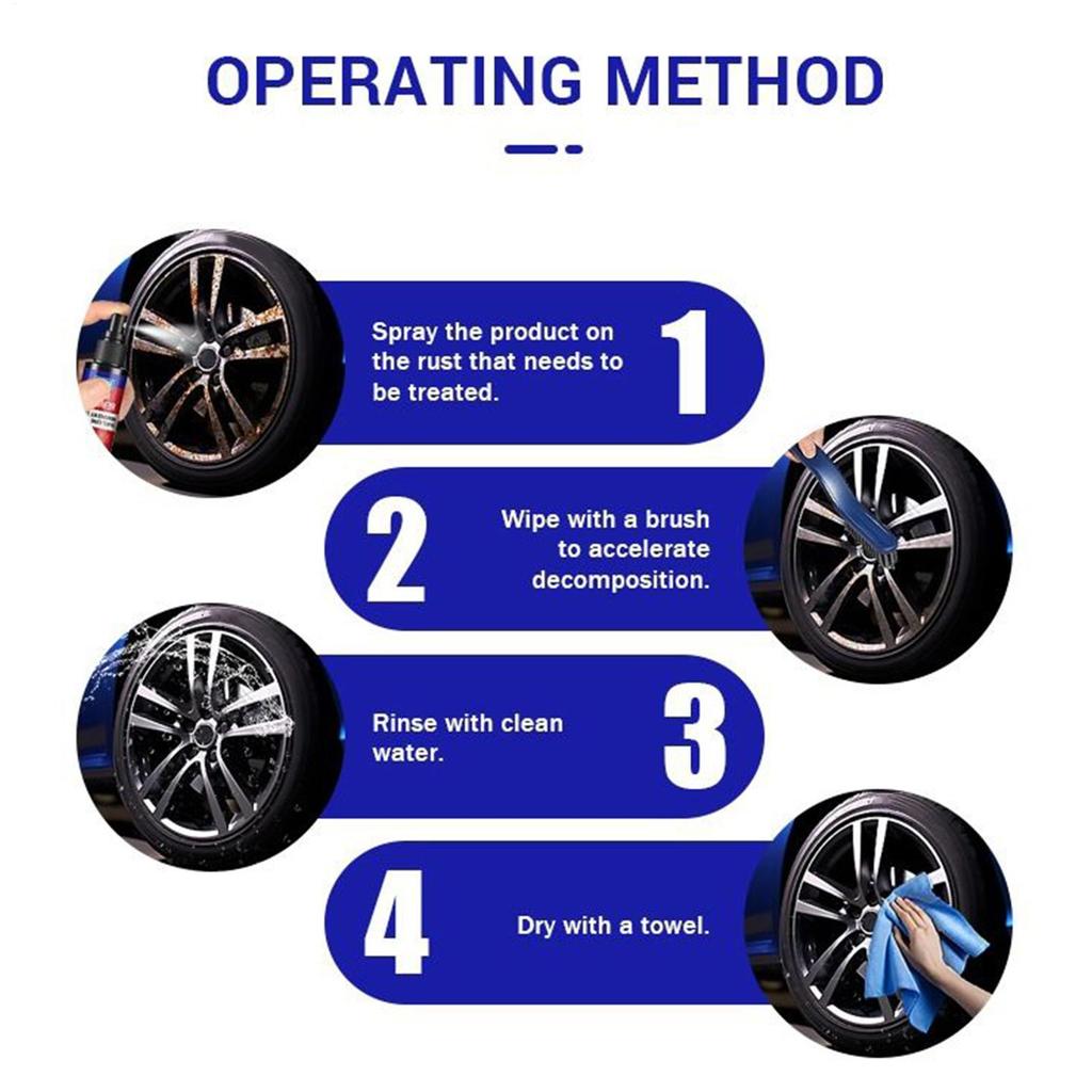 Car Rust Removal Spray Antirust Lubricant Car Detailing Spray Heavy Duty Auto Polishing Cleaner For Equipment Machinery