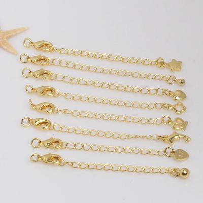 18k Gold-Filled Necklace Bracelet with Lobster Clasp and Teardrop Extension Chain for DIY Jewelry