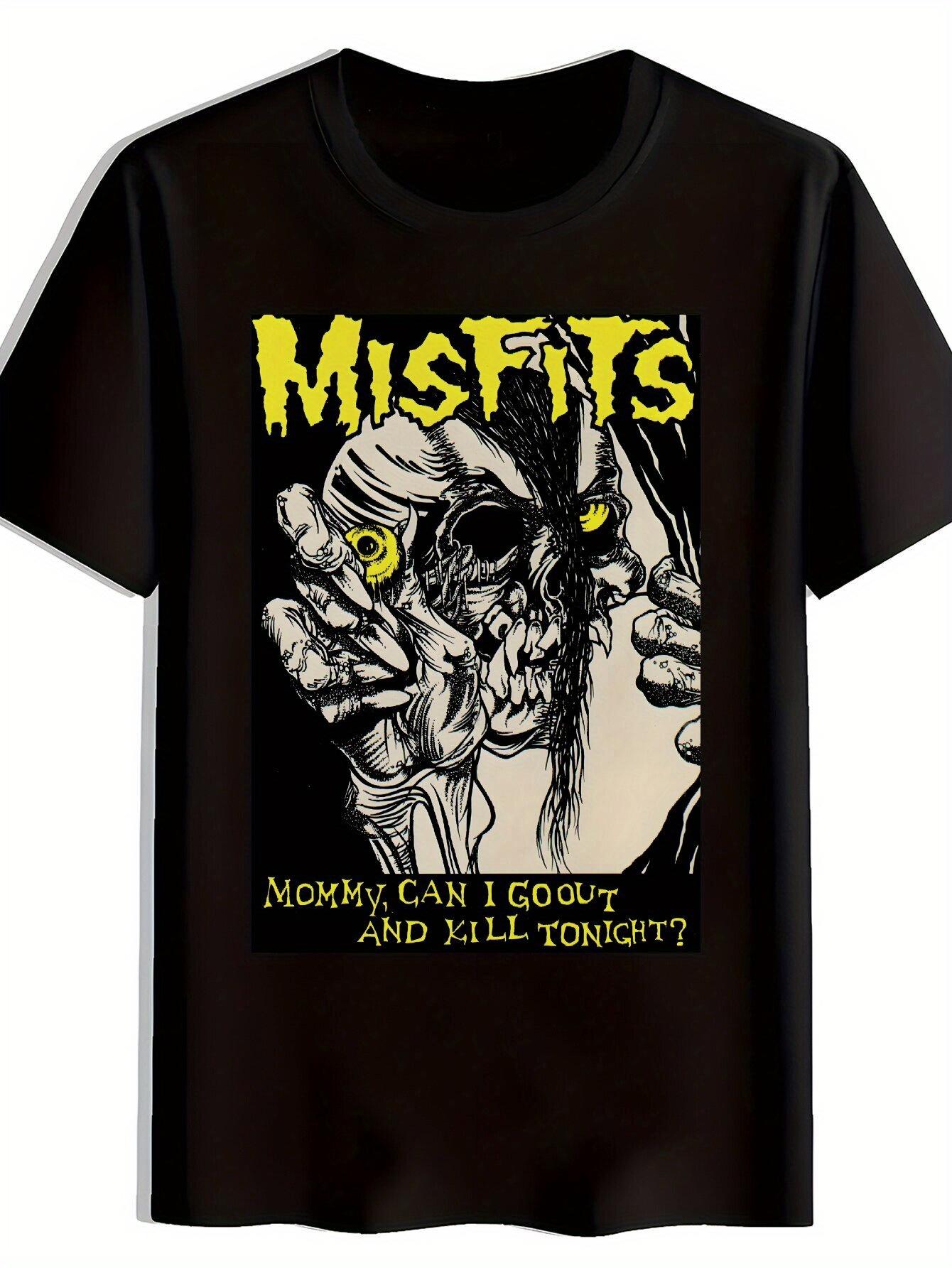 Black Graphic T-shirt - Misfits Mommy s Little Monster Funny Print XXXXL
