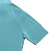 LEDEPT Two-Tone Open Collar Raglan Pullover [Blue]