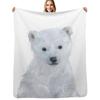 Little Polar Bear Throw Blanket Ultra Plush Cozy Blanket for Napping Sleeping