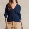 Polo Ralph Lauren Solid Color V-Neck Single-Breasted Loose Long Sleeve Knit Sweater Women sweater Indigo WMPOSWENDW20224-400