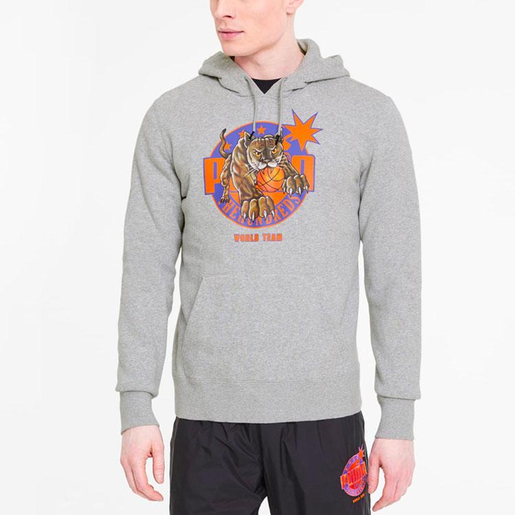 Puma Hoodie With The Hundreds Collaboration Men Tops Grey 596749-04