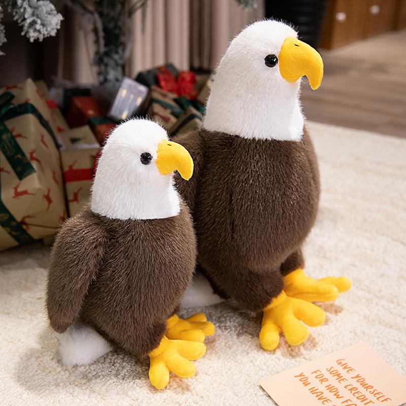 25-60Cm Simulated Eagle Plush Toys Stuffed Lifelike Eagles Fierce Bird Animals Plushie For Kids Birthday Gift For Boy Present