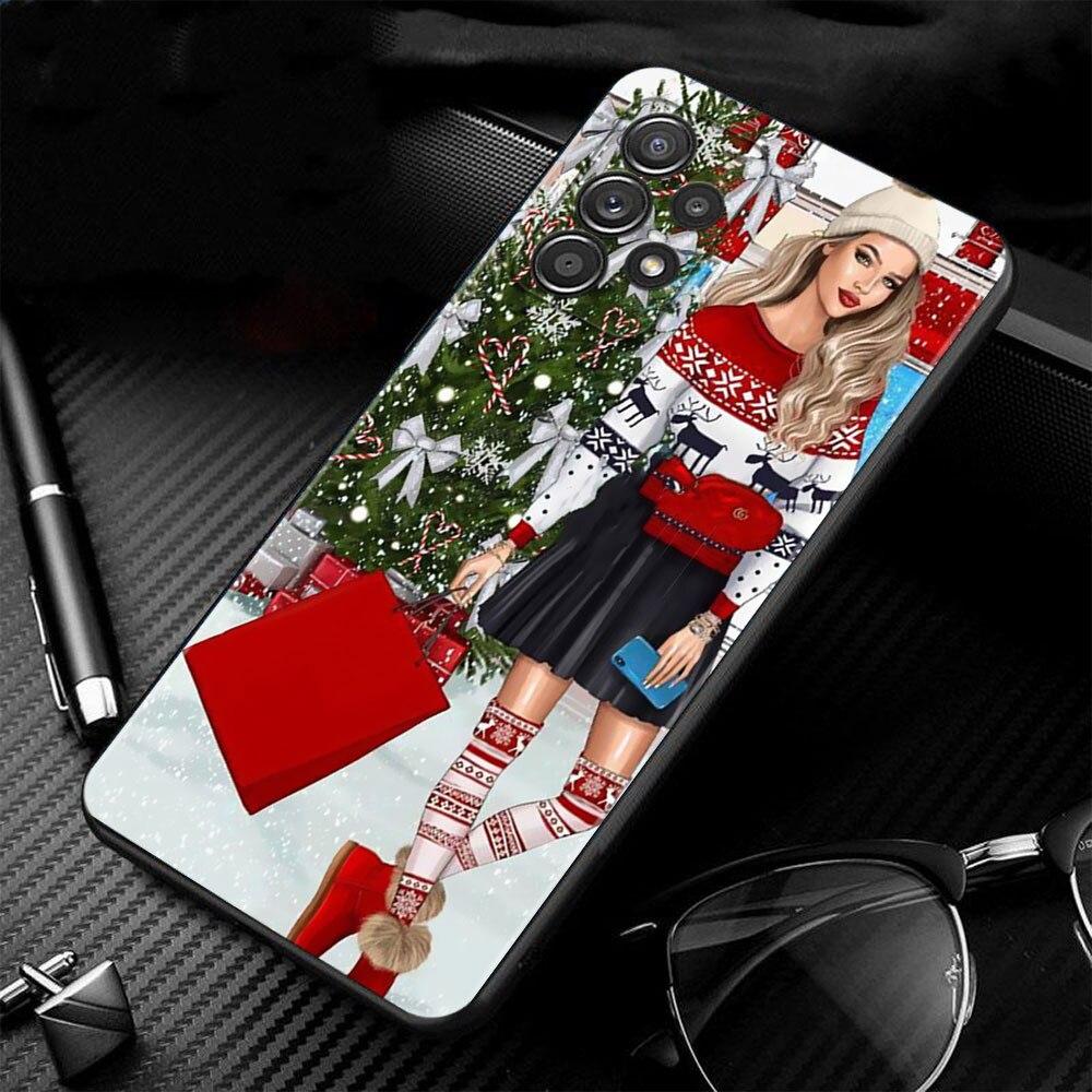Phone Case For Samsung Galaxy A52s A73 A72 A53 A33 A32 A13 A02s A21s A12 A31 A91 A51 A71 A41 A23 A11 Christmas Tree Girl Gift
