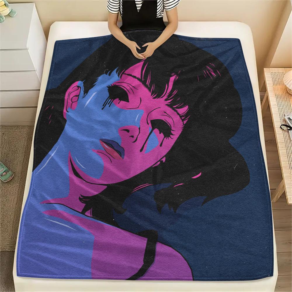 Perfect Blue Print Flannel Blanket, High Quality Comfortable for All Seasons, Home Decor, Warmth and Comfort