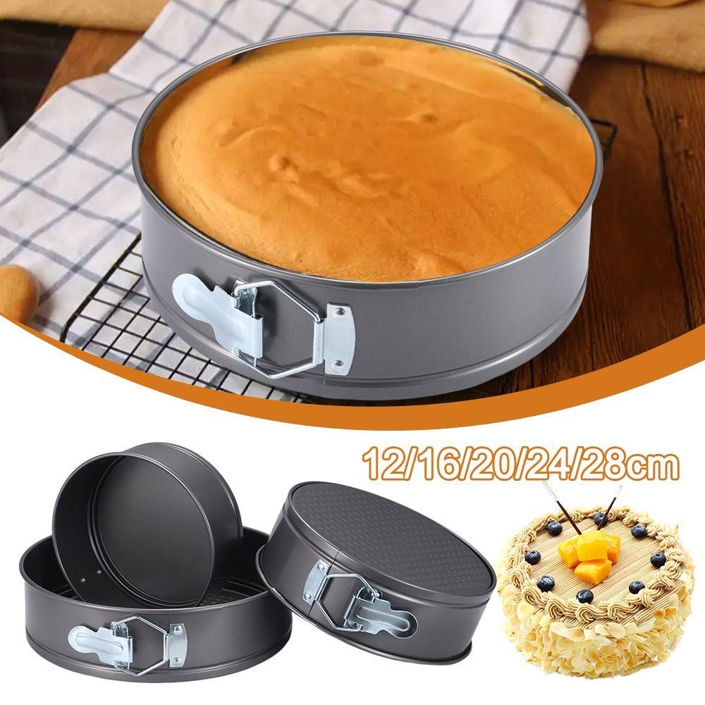 New 1Pcs Carbon Steel Baking Mould Leakproof with Removable Bottom Cake Baking Pan Non Stick 12/16/20/24/28cm Cake Mould